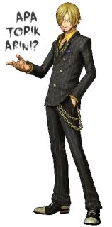 👋 Sanji One Piece อนิเมะ, มังงะ, ตัวละคร, สูท, ผมบลอนด์, วันพีซ telegram sticker
