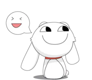 😊 dessin animé, animal, mignon, autocollant, blanc, lapin whatsapp sticker