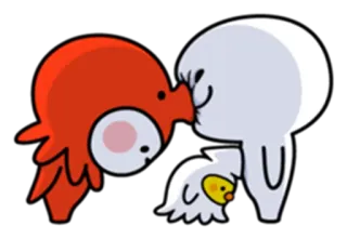 😘 Мультфильм, Персонажи, Милые, Животные, Любовь, Птицы, Смешные whatsapp sticker