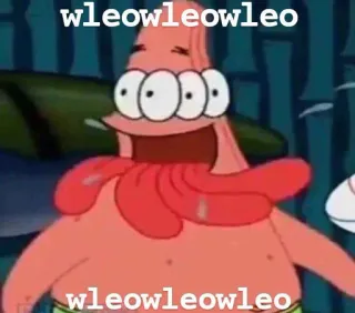 😜 Patrick Star SpongeBob SquarePants wleowleowleo telegram sticker