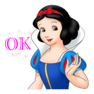 🆗 Snow White OK disney, prinzessin, cartoon, ok, schneewittchen telegram sticker