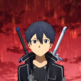 🙂 Kirito Sword Art Online Anime, Espada, Personaje, Kirito, Sword Art Online telegram sticker