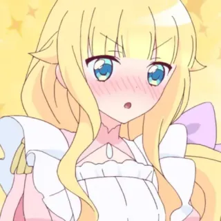 ☁️ Anime, Lindo, Rubia, Chica, Dibujos animados, Ilustración whatsapp sticker