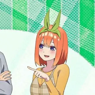 🧩 Yotsuba Nakano The Quintessential Quintuplets animé, fille, souriante, dessin animé telegram sticker