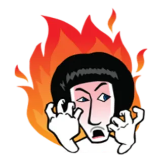 😡 fire, emotion, scared, stressed, cartoon, character telegram sticker