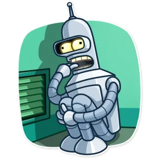 😨 Bender Futurama Бендер, Футурама, Робот, Мультфильм, Анимация, Смешной whatsapp sticker