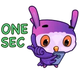 ☝️ ONE SEC sebentar, kelinci, imut, binatang, menunggu, telepon whatsapp sticker