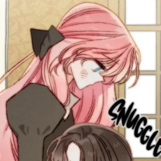 🎀 SNUGGLE kuscheln, süß, rosa Haare, Anime, Manga telegram sticker
