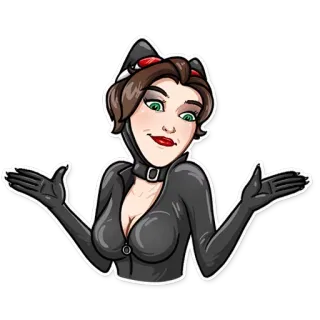 🙃 Catwoman catwoman, superheld, comic, dc comics, weiblich, charakter telegram sticker