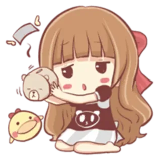 👛 Cartoon, Mädchen, Niedlich, Kawaii, Anime telegram sticker