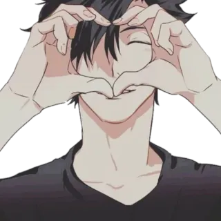 🚸 หัวใจ, มือ, อนิเมะ, ความรัก, ตัวละคร telegram sticker