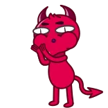 🤢 devil, hearts, cartoon, demon, vomit, sick telegram sticker