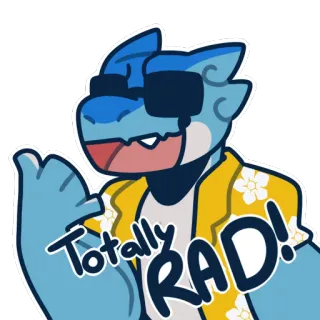 🤙 Totally RAD! Cartoon, Reptil, Sonnenbrille, cool, total cool, cool, Tier whatsapp sticker