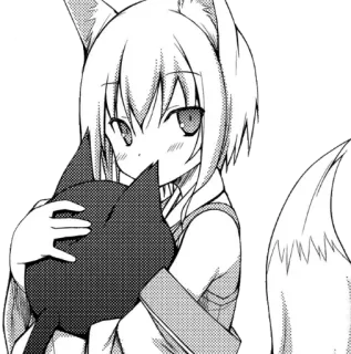 😊 Anime, Manga, Fille renard, Kemonomimi, Mignon, Personnage, Illustration telegram sticker