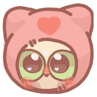 ☺️ милый, кавай, сердце, животное, мультфильм, стикер, розовый, сладкий whatsapp sticker