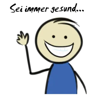 ✋ Cartoon, Figur, Winken, Lächeln whatsapp sticker