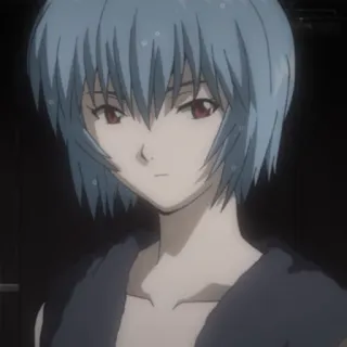 🥛 Rei Ayanami Neon Genesis Evangelion Anime, Rei Ayanami, Evangelion, Postać, niebieskie włosy, Manga telegram sticker