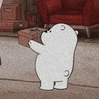 ☺ Ice Bear We Bare Bears ours blanc, We Bare Bears, ours dessin animé, cadeau, présent, mignon telegram sticker