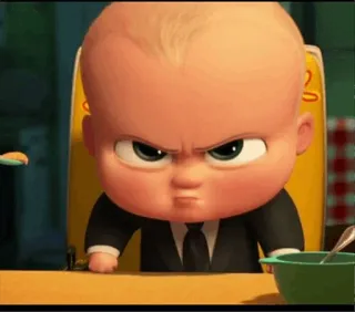 😡 Boss Baby The Boss Baby em bé, ông chủ, tức giận, hoạt hình, bộ đồ whatsapp sticker