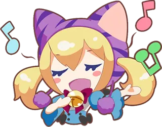 🎵 Dibujos animados, Mono, Música, Cantando, Kawaii, Orejas de gato, Notas musicales, Anime whatsapp sticker
