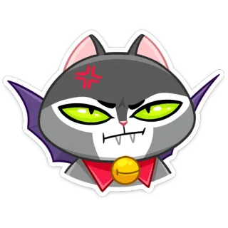 😡 Katze, wütend, Halloween, Cartoon, Tier, Vampir telegram sticker
