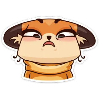 😑 fuchs, tier, cartoon, süß, aufkleber, ausdruck telegram sticker