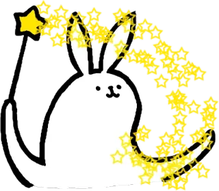 🌟 bunny, rabbit, magic, stars, wand, cute, animal telegram sticker