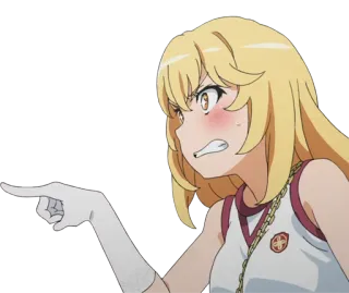 👈 Аниме, Злой, Блондин, Указывает telegram sticker
