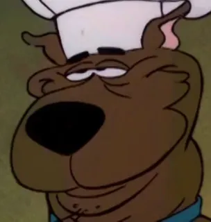 🥴 Scooby-Doo cartoon, dog, scooby, cook, chef hat, animated telegram sticker