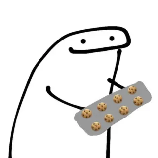 🌟 florkofcows, stick figure, cookies, dessert, baking, cartoon, wholesome whatsapp sticker