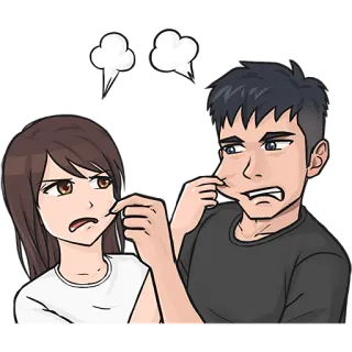 😠 만화, 애니메이션, 커플, 싸움, 짜증, 화남 telegram sticker