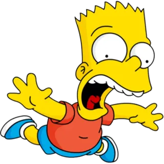 😱 Bart Simpson The Simpsons Bart Simpson, Os Simpsons, desenho animado, engraçado, amarelo, menino, assustado telegram sticker