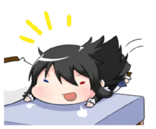 😀 Anime, Chibi, Kawaii, Carino, Cartone animato, Assonnato, Esaurito whatsapp sticker