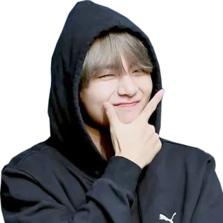 😊 persona, uomo, felpa con cappuccio, kpop, asiatico telegram sticker