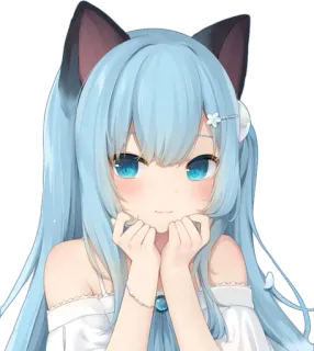 😊 Anime, Cô gái, Dễ thương, Kawaii, Tai mèo telegram sticker