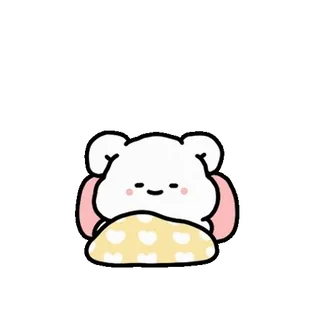 💬 fofo, kawaii, urso, sonolento, animal, desenho animado, cama whatsapp sticker
