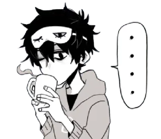 ☕️ sleepy, anime, coffee, drink, tired, cute telegram sticker