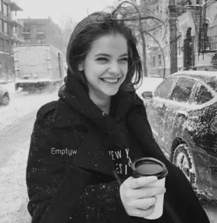 🥀 NEW YORK CITY человек, женщина, зима, снег, город telegram sticker