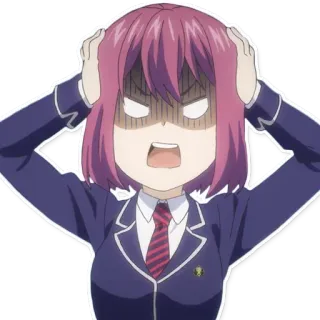 😨 anime, sticker, cartoon, shocked, surprised, student telegram sticker