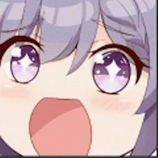 😳 Anime, Carino/a, Eccitato/a, Ragazza, Reazione telegram sticker