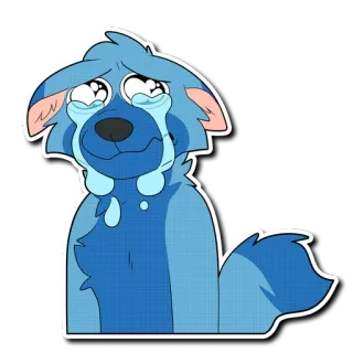 😭 Kartun, Anjing, Menangis, Sedih, Air mata, Emosi, Stiker telegram sticker