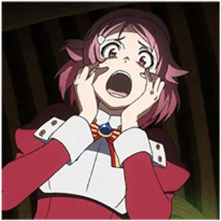 😱 anime, meisje, bang, huilen, geschokt telegram sticker