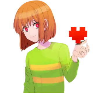 ♥️ Chara Undertale anime, chara, undertale, game, pixel telegram sticker