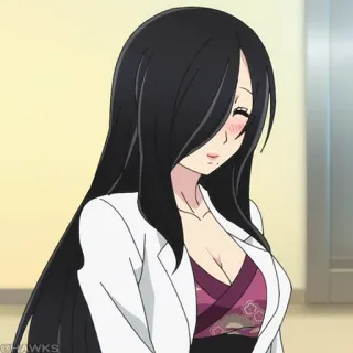 🧪 动漫, 女人, 长发, 脸红 telegram sticker