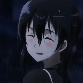 😊 Anime, Uśmiech, Dziewczyna, Słodkie, Czarne Włosy telegram sticker