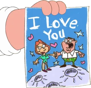 😀 Peter Griffin Family Guy I Love You 卡通, 家庭, 爱, 贺卡 telegram sticker