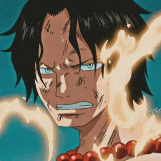 🔥 Ace One Piece anime, fuoco, one piece, portgas d ace, adesivo, personaggio telegram sticker