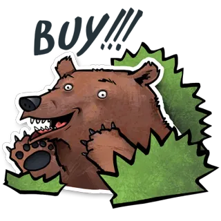 🐻 oso, dibujos animados, animal, fauna, arbusto whatsapp sticker