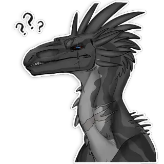 🙄 dragon, question, reptile, confused, anthro telegram sticker