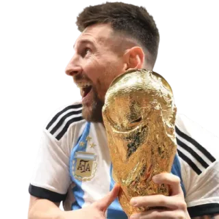 🏆 Lionel Messi サッカー, ワールドカップ, アルゼンチン, サッカー, メッシ, アスリート whatsapp sticker